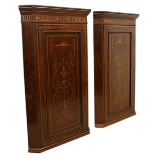 Pair of George III Style Corner Cupboards